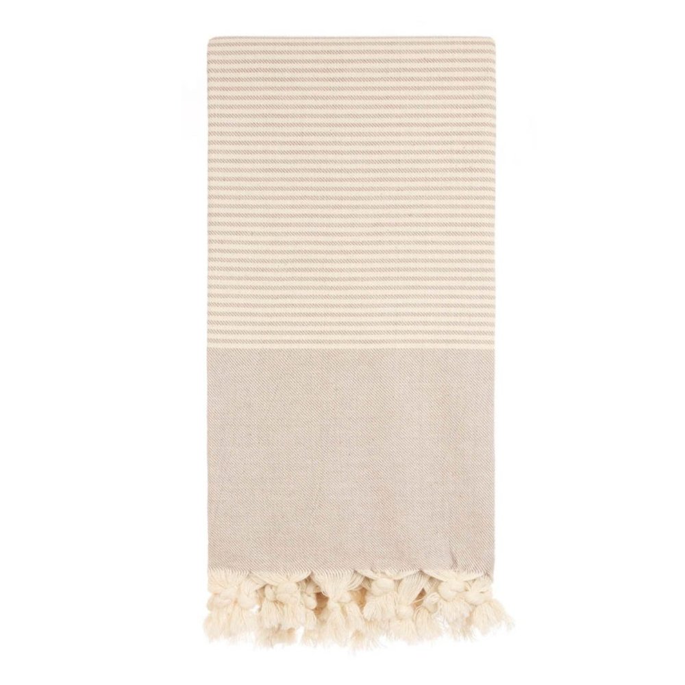 Sand Free Beige 100% Turkish Cotton Beach Bath Towel - Citizens of the Beach